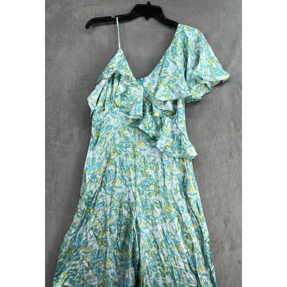 Anthropologie Corey Lynn Calter Silky Ruffle Wide-Leg Jumpsuit Size Small - Picture 4 of 10